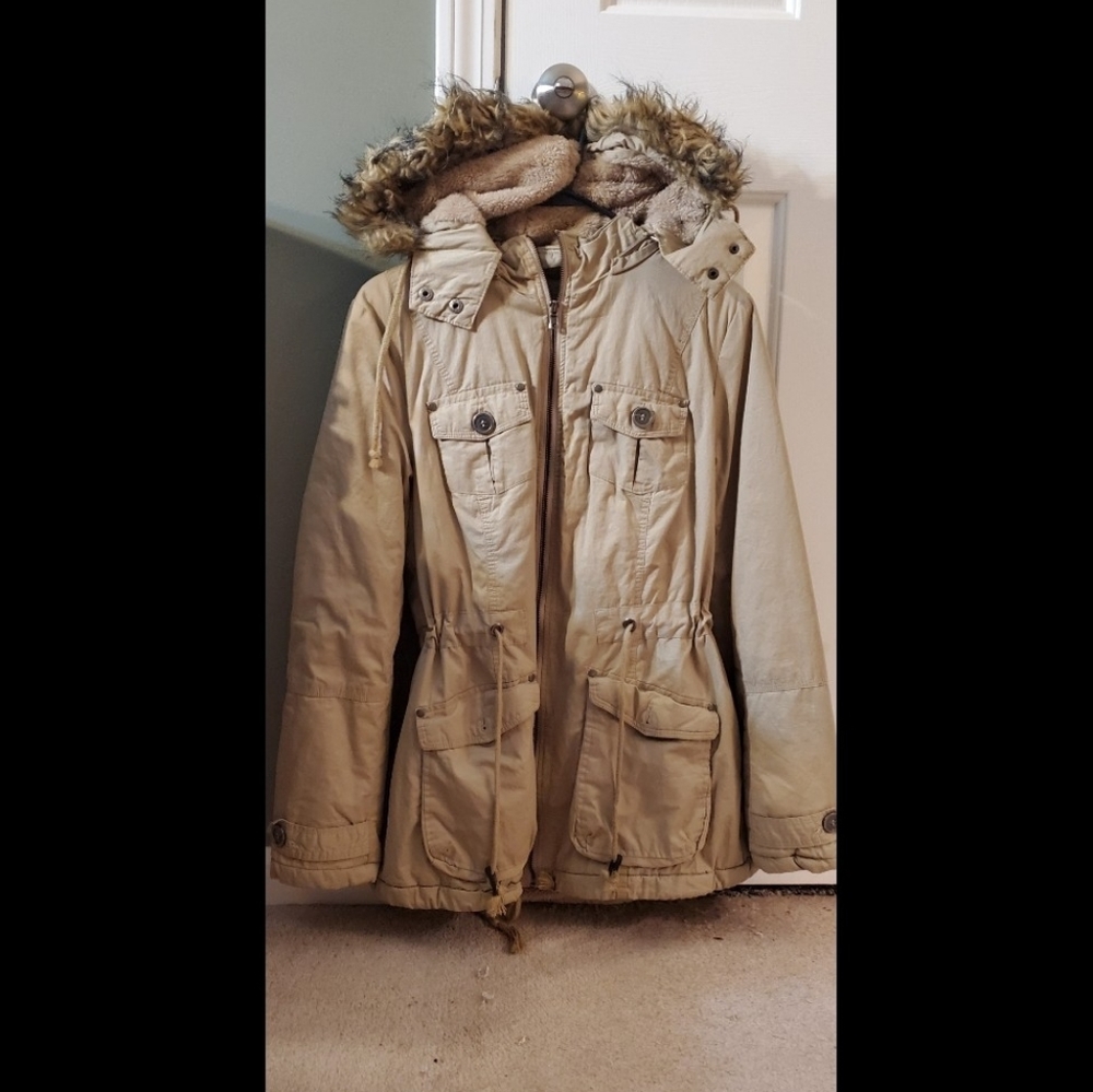 Fur hooded winter jacket